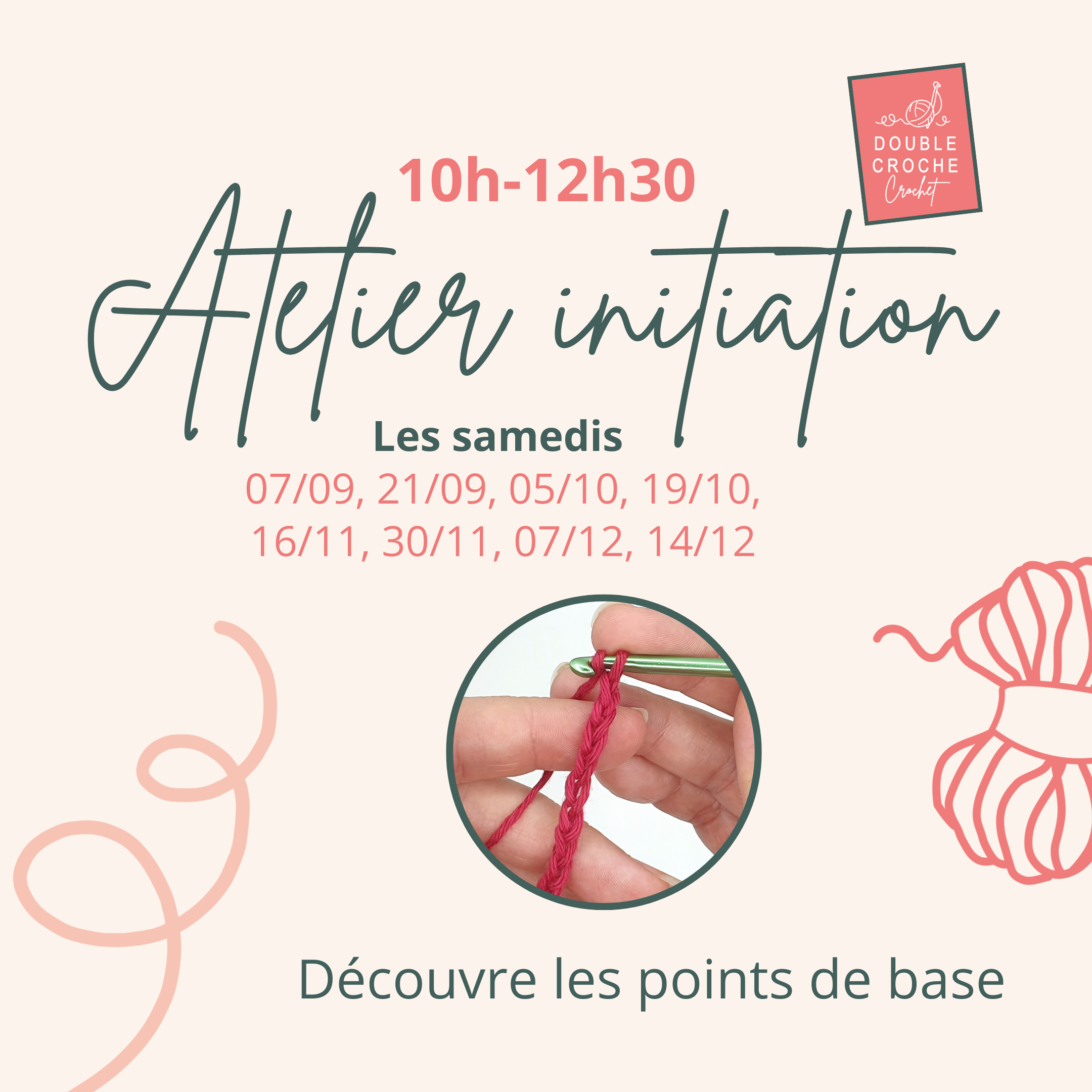 atelier initiation crochet