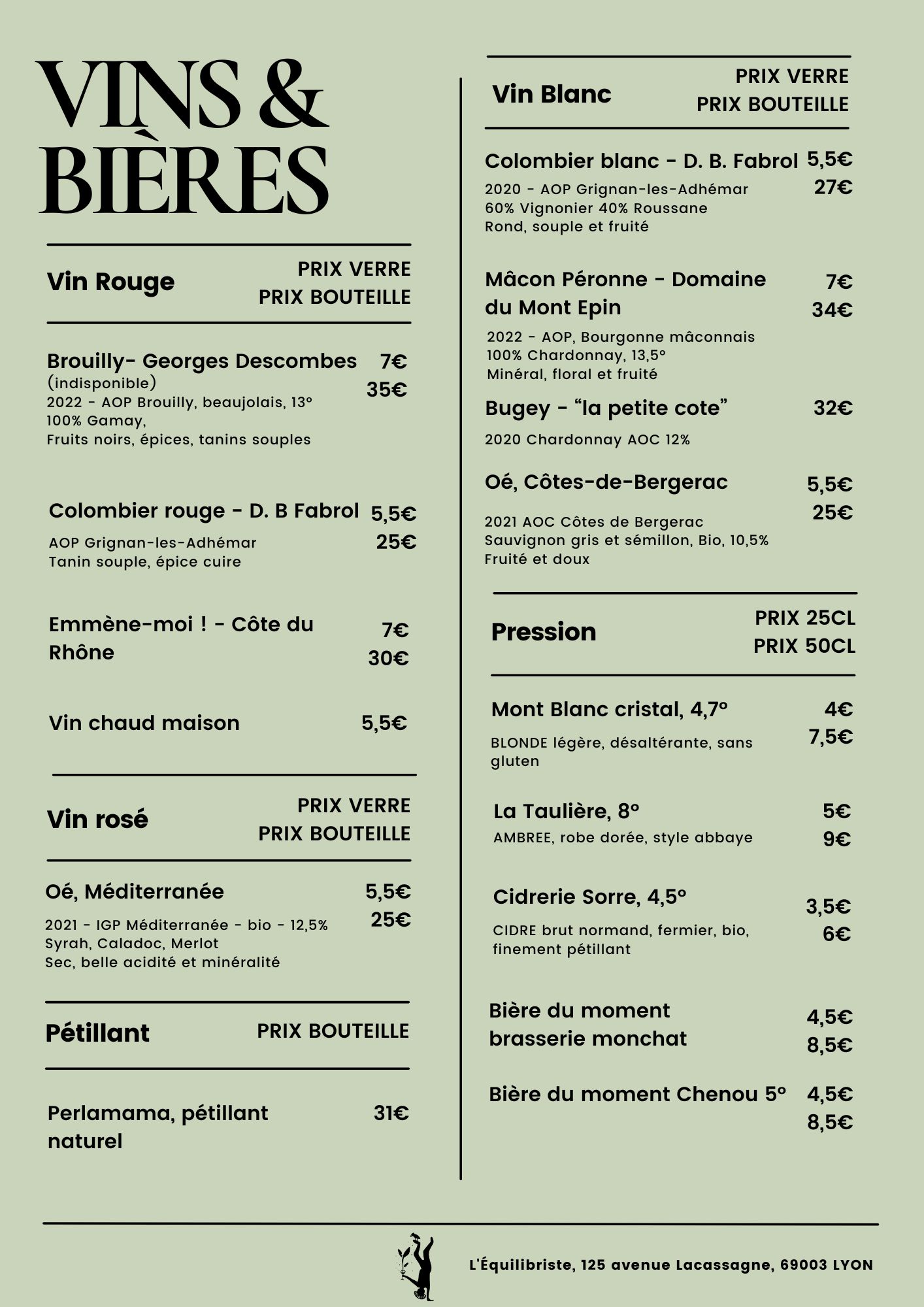 Vins et bières