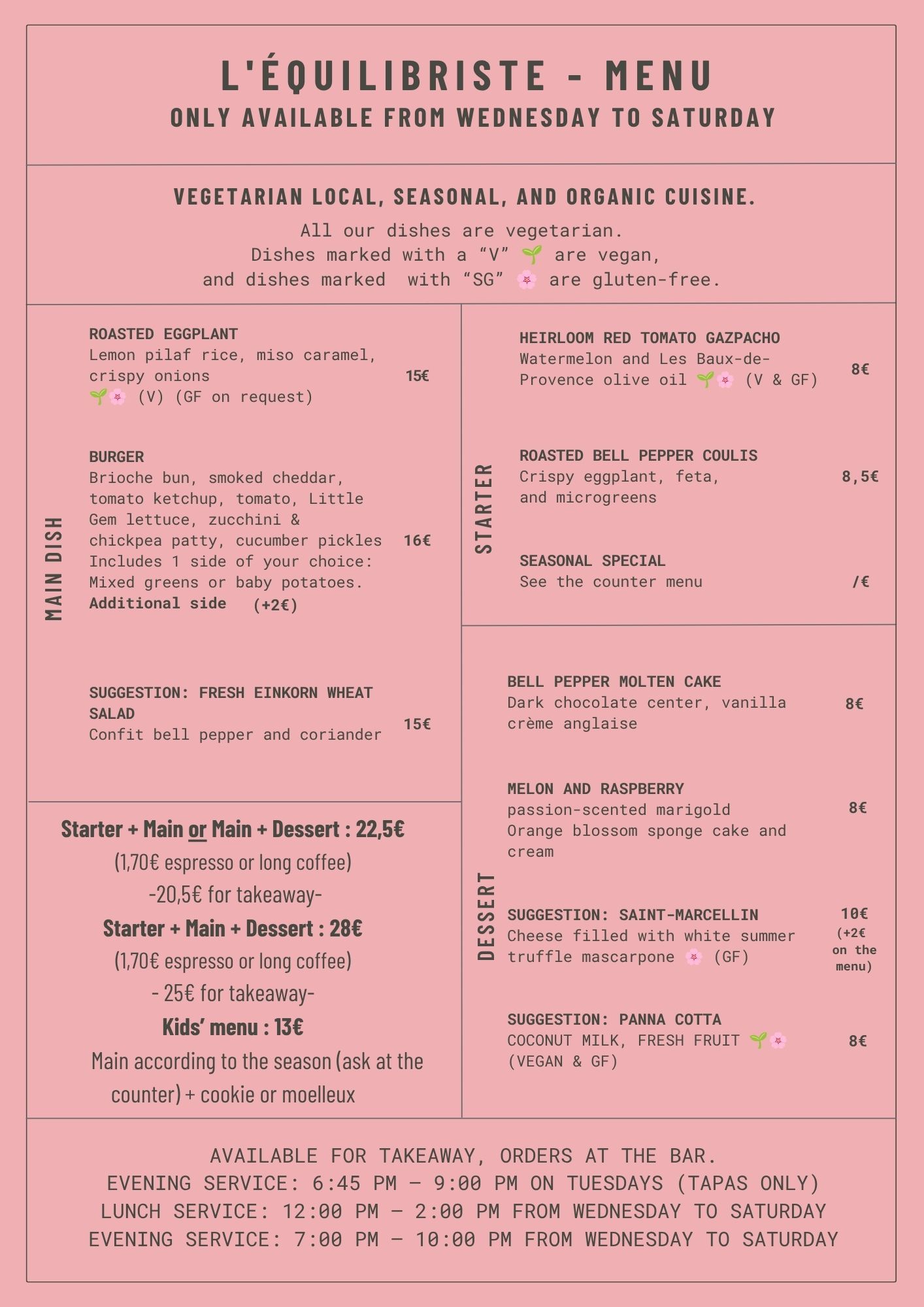 Menu English Summer