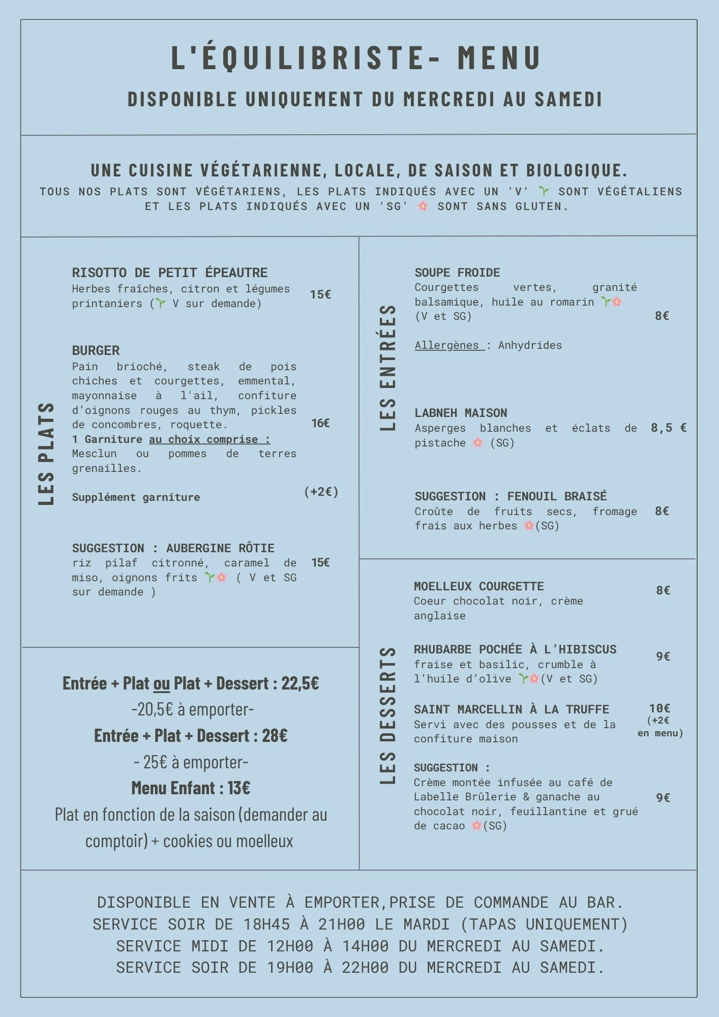 Menu juin