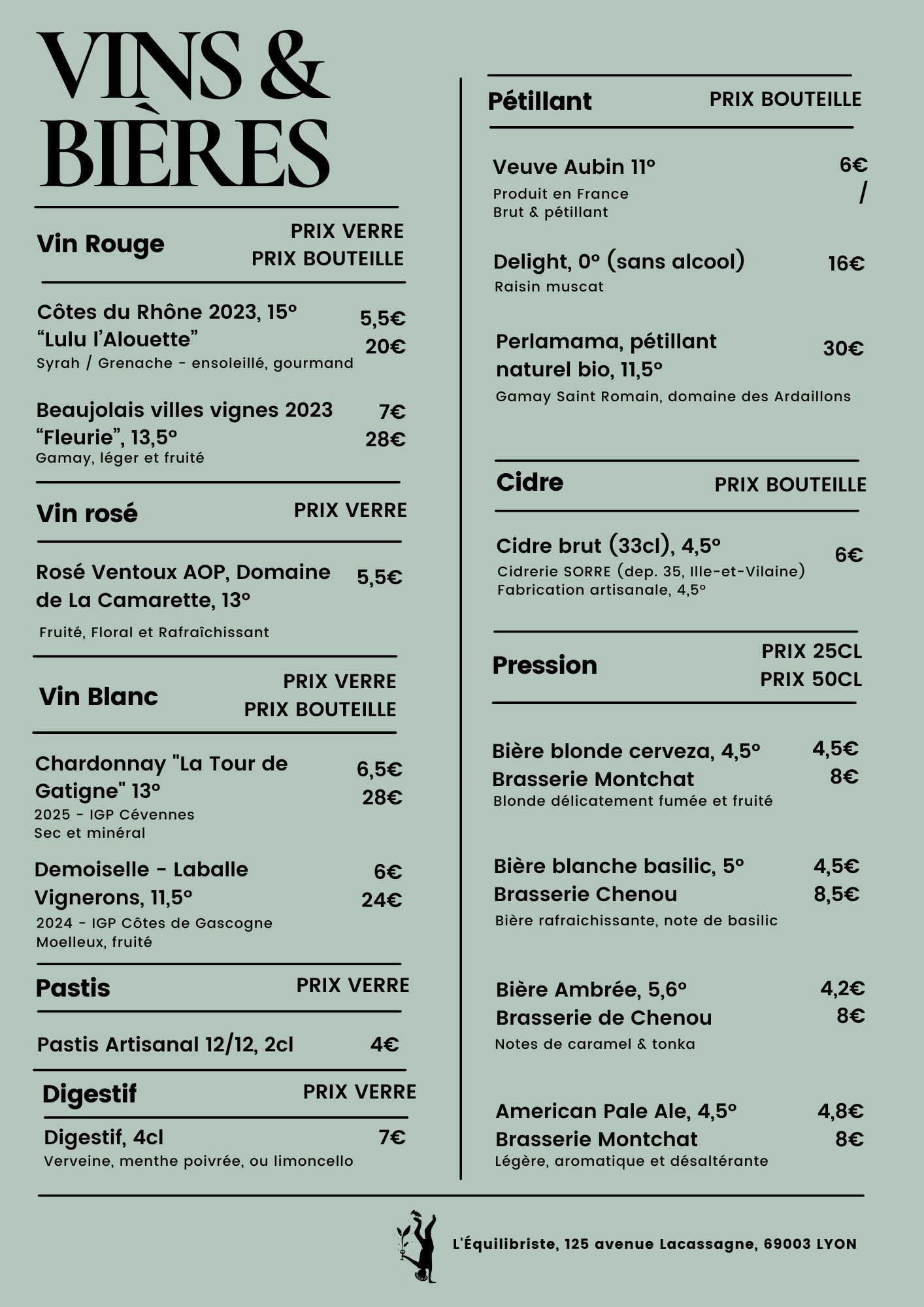 Boissons carte de l'Équi -5