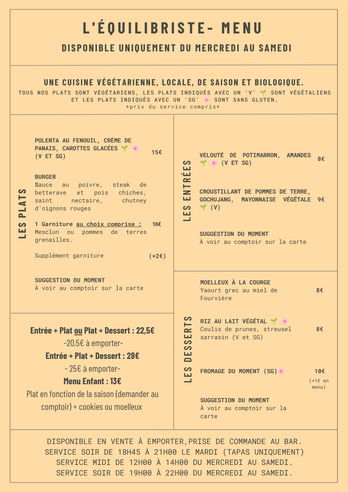 Menu octobre 2026
